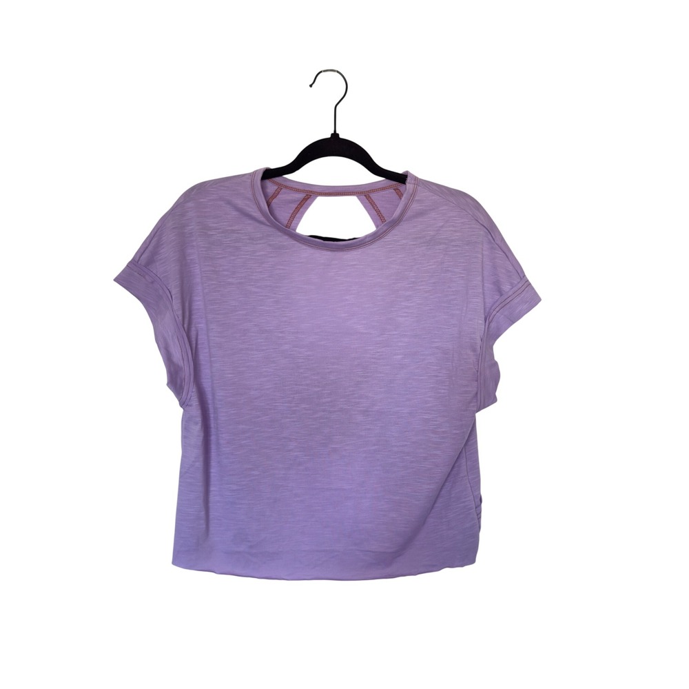 Soly Hux Purple XS Cross Over Detail Open Back Light Weight Crop Top‎ NWT